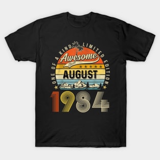 Awesome Since August 1984 Vintage 39th Birthday T-Shirt